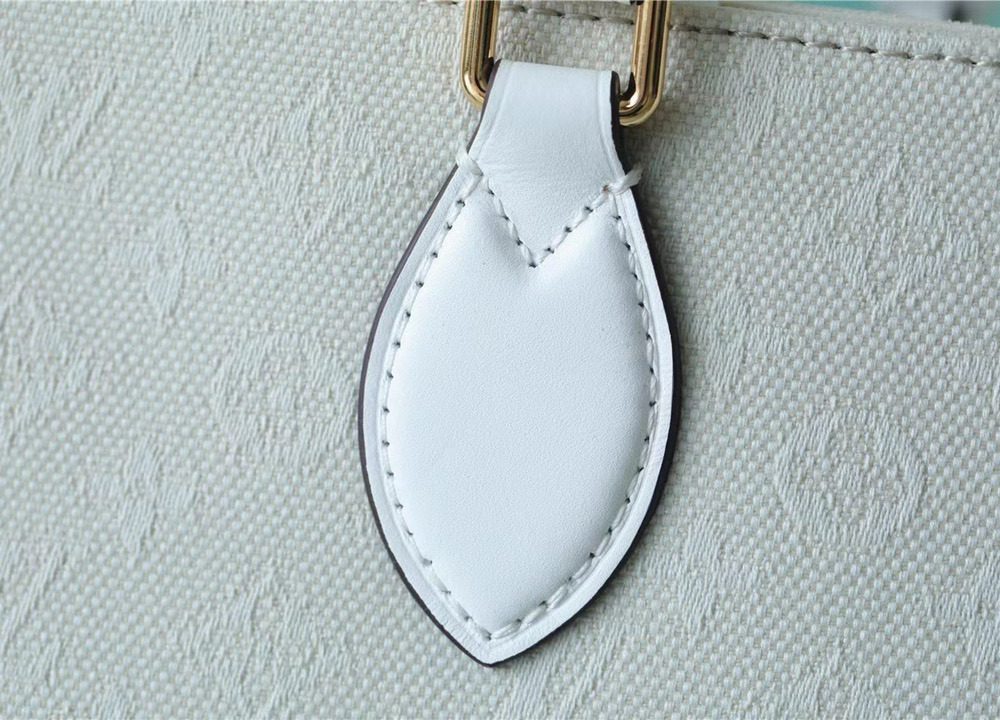 1:1 Replica Louis Vuitton LV Onthego MM Monogram Giant And Raffia White/ Black Luxury Bag For Women - 35cm/13.8in