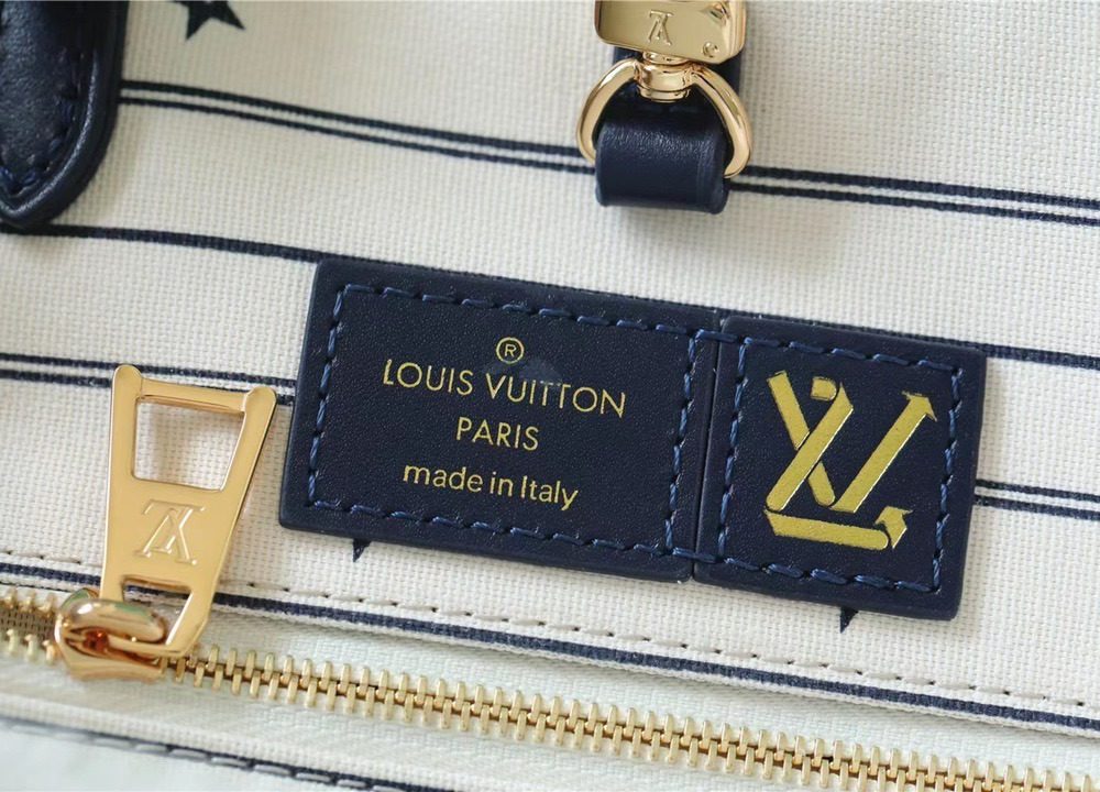 1:1 Replica Louis Vuitton LV Onthego MM Monogram Giant And Raffia White/ Black Luxury Bag For Women - 35cm/13.8in