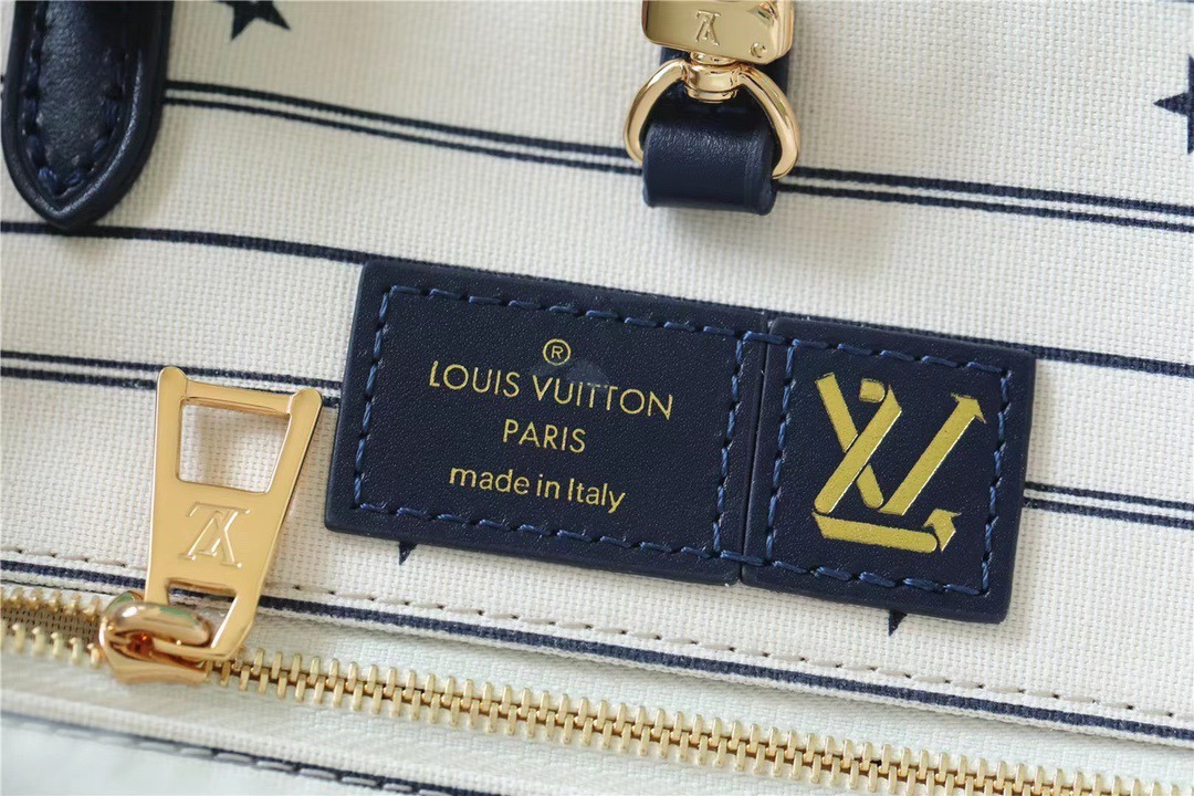 1:1 Replica Louis Vuitton LV Onthego MM Monogram Giant And Raffia White/ Black Luxury Bag For Women - 35cm/13.8in - Image 7