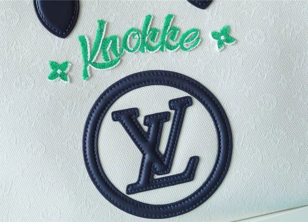 1:1 Replica Louis Vuitton LV Onthego MM Monogram Giant And Raffia White/ Black Luxury Bag For Women - 35cm/13.8in