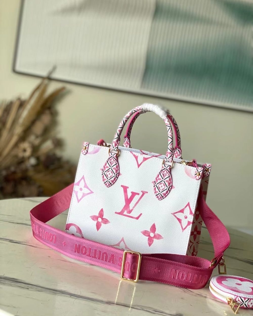 1:1 Replica Louis Vuitton LV OnTheGo PM Tote Pink Luxury Bag For Women M22976 - 24.8cm/ 9.8in