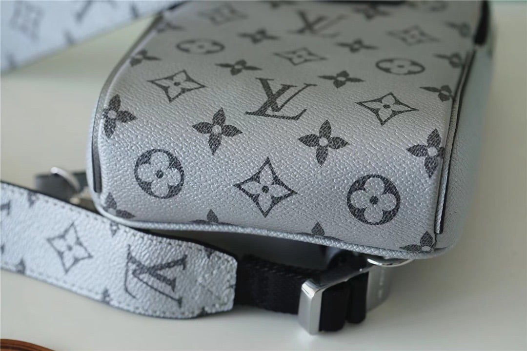 1:1 Replica Louis Vuitton LV Outdoor Sling Bag Taigarama Gunmetal Gray Unique Bag For Men - 8.3in/21cm - Image 7