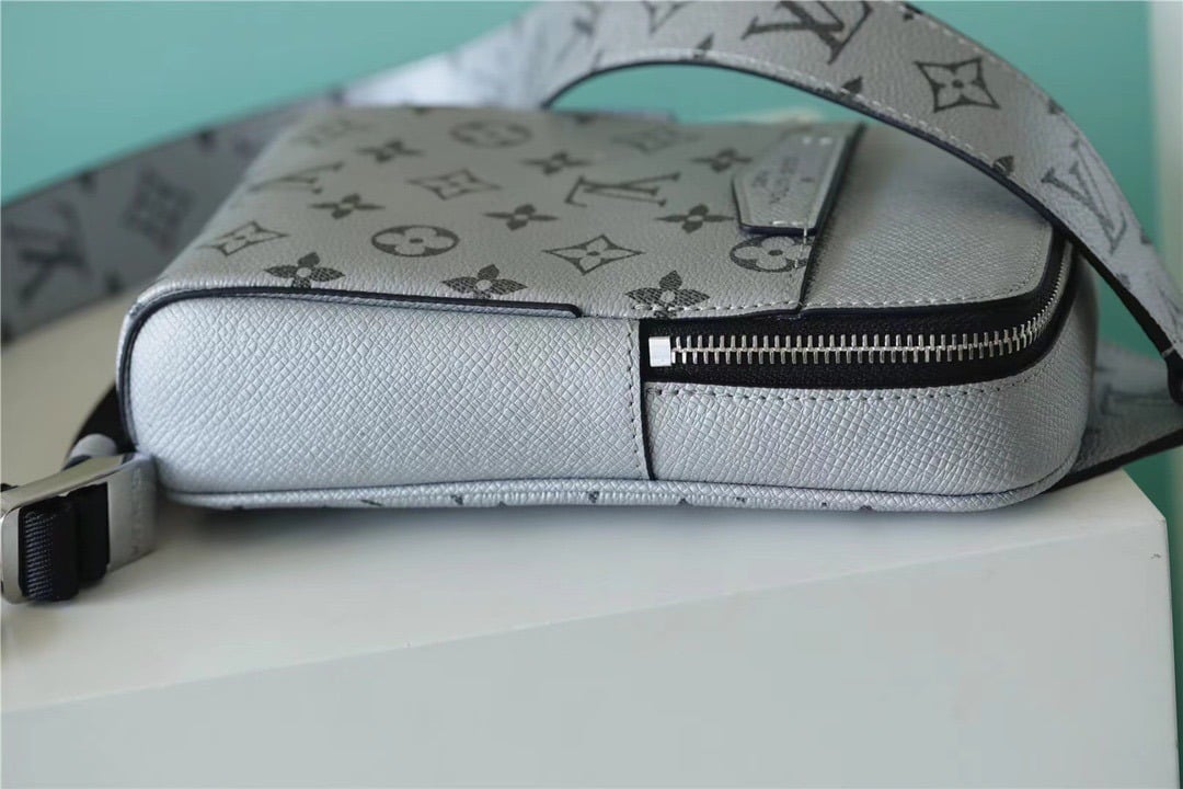 1:1 Replica Louis Vuitton LV Outdoor Sling Bag Taigarama Gunmetal Gray Unique Bag For Men - 8.3in/21cm - Image 3