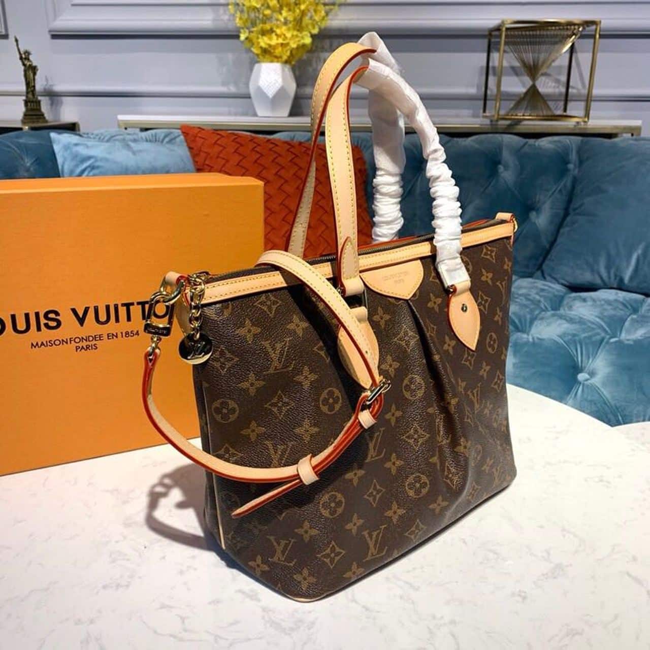 1:1 Replica Louis Vuitton LV Palermo PM Monogram Canvas Luxury Bag For Women M40145 - 11.6in/29.5cm - Image 5