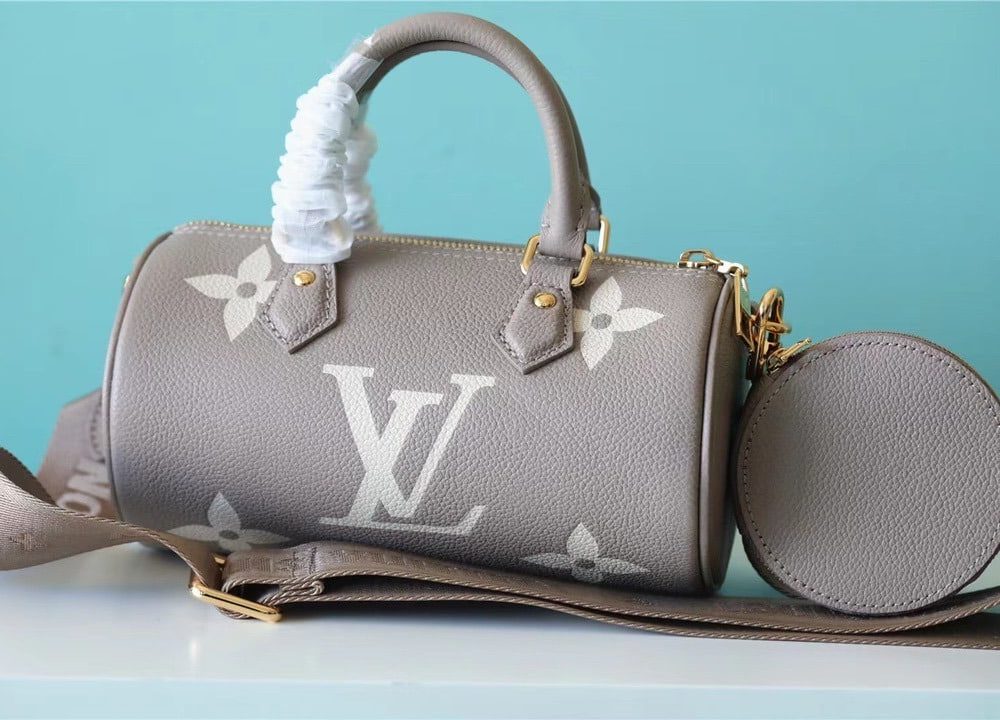 1:1 Replica Louis Vuitton LV Papillon BB Monogram Empreinte Tourterelle / Creme Beige Luxury Bag For Women M46031 - 7.9in/20cm