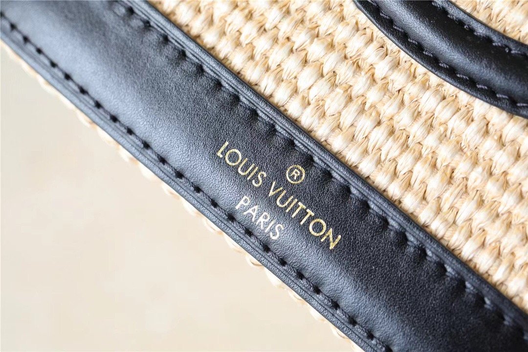 1:1 Replica Louis Vuitton LV Petit Bucket Raffia Black Luxury Bag For Women M59961 - 9.4in/24cm - Image 2