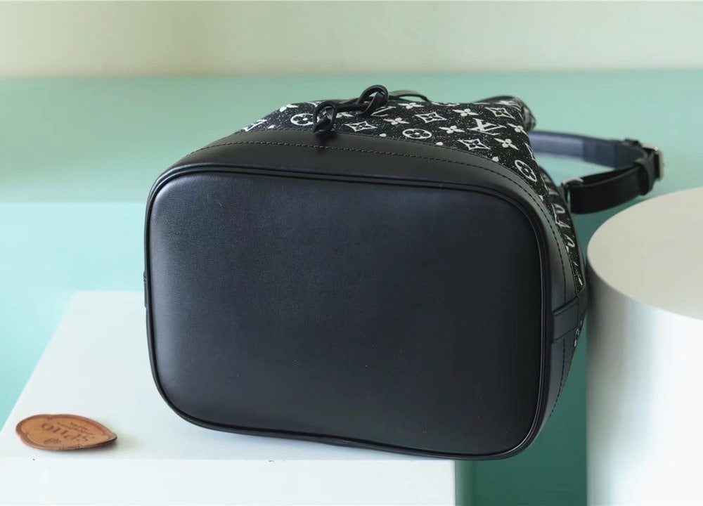 1:1 Replica Louis Vuitton LV Petit Noe Monogram Jacquard Denim Black Luxury Bag For Women - 11.2in/28.5cm