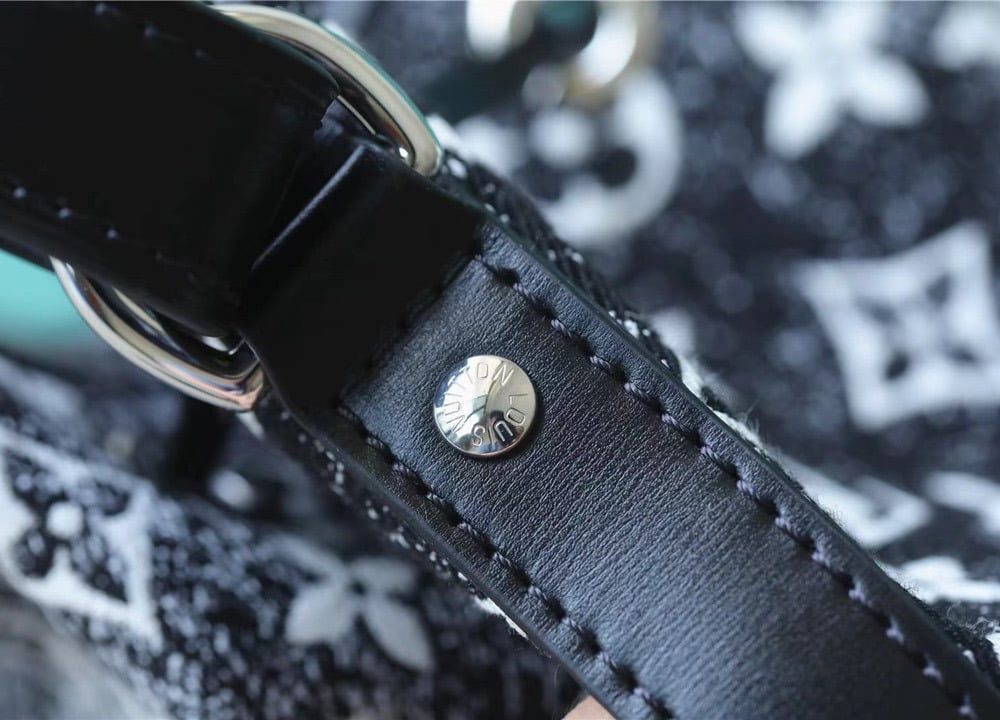 1:1 Replica Louis Vuitton LV Petit Noe Monogram Jacquard Denim Black Luxury Bag For Women - 11.2in/28.5cm