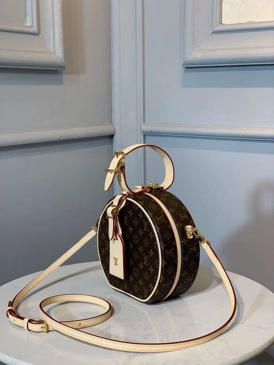 1:1 Replica Louis Vuitton LV Petite Boite Chapeau Monogram Canvas Luxury Bag For Women M43514 - 6.9in/17.5cm - Image 3