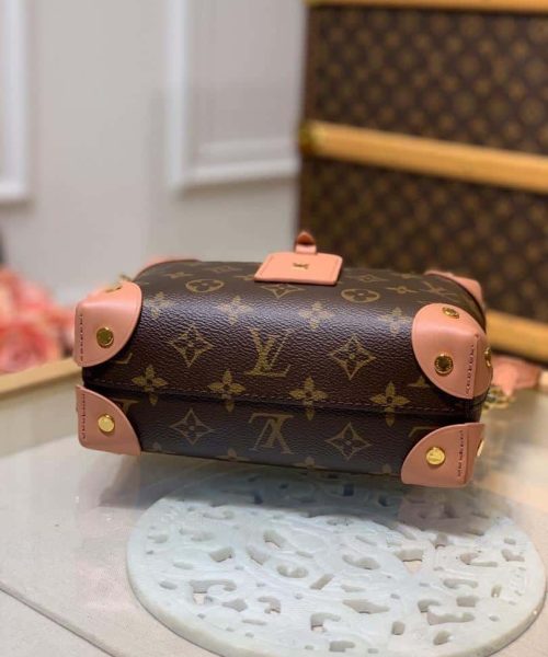 1:1 Replica Louis Vuitton LV Petite Malle Souple Monogram Canvas Pink Luxury Bag For Women M45531 -  7.9in/20cm