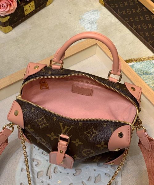 1:1 Replica Louis Vuitton LV Petite Malle Souple Monogram Canvas Pink Luxury Bag For Women M45531 -  7.9in/20cm
