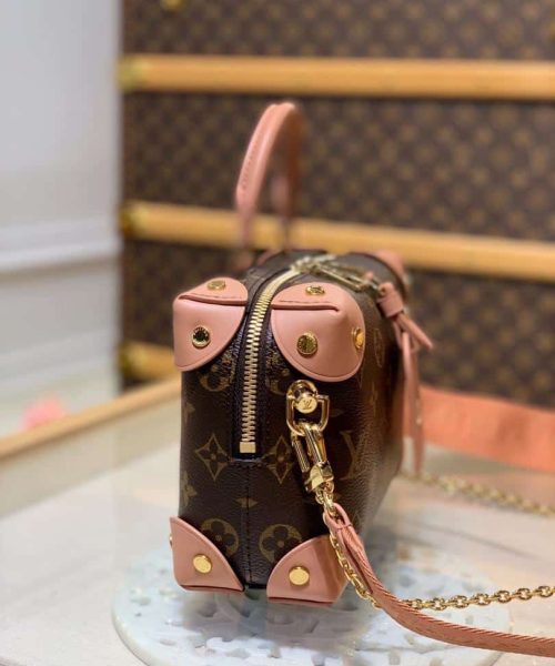 1:1 Replica Louis Vuitton LV Petite Malle Souple Monogram Canvas Pink Luxury Bag For Women M45531 -  7.9in/20cm