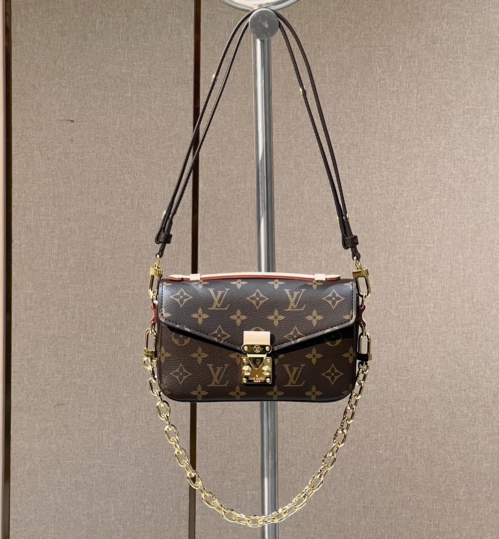 1:1 Replica Louis Vuitton LV Pochette Métis East West Brown Essential Bag For Women M46279‎ 8.5in/21.5cm