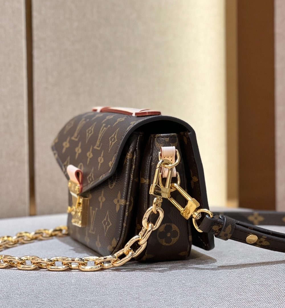 1:1 Replica Louis Vuitton LV Pochette Métis East West Brown Essential Bag For Women M46279‎ 8.5in/21.5cm