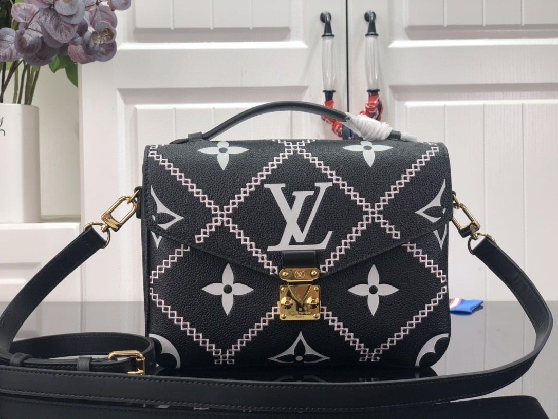 1:1 Replica Louis Vuitton LV Pochette Metis Monogram Empreinte Black Luxury Bag For Women M46028 - 9.8in/25cm - Image 2