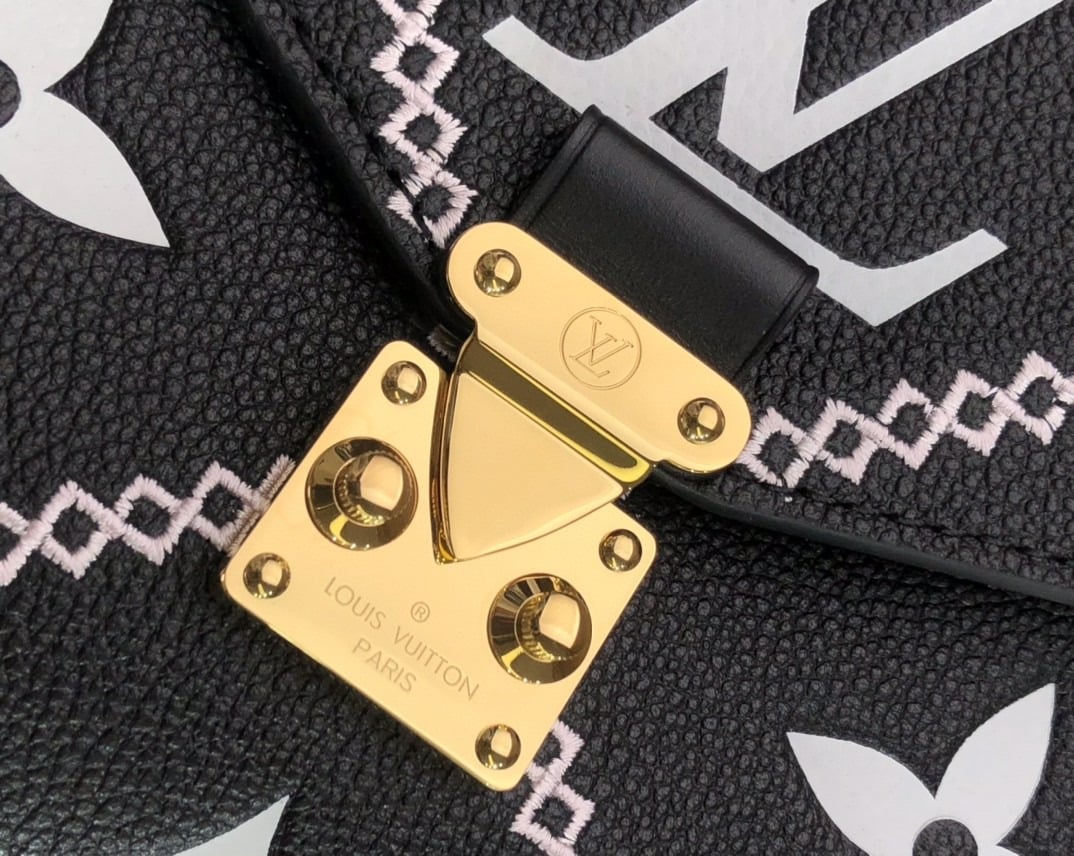 1:1 Replica Louis Vuitton LV Pochette Metis Monogram Empreinte Black Luxury Bag For Women M46028 - 9.8in/25cm - Image 5
