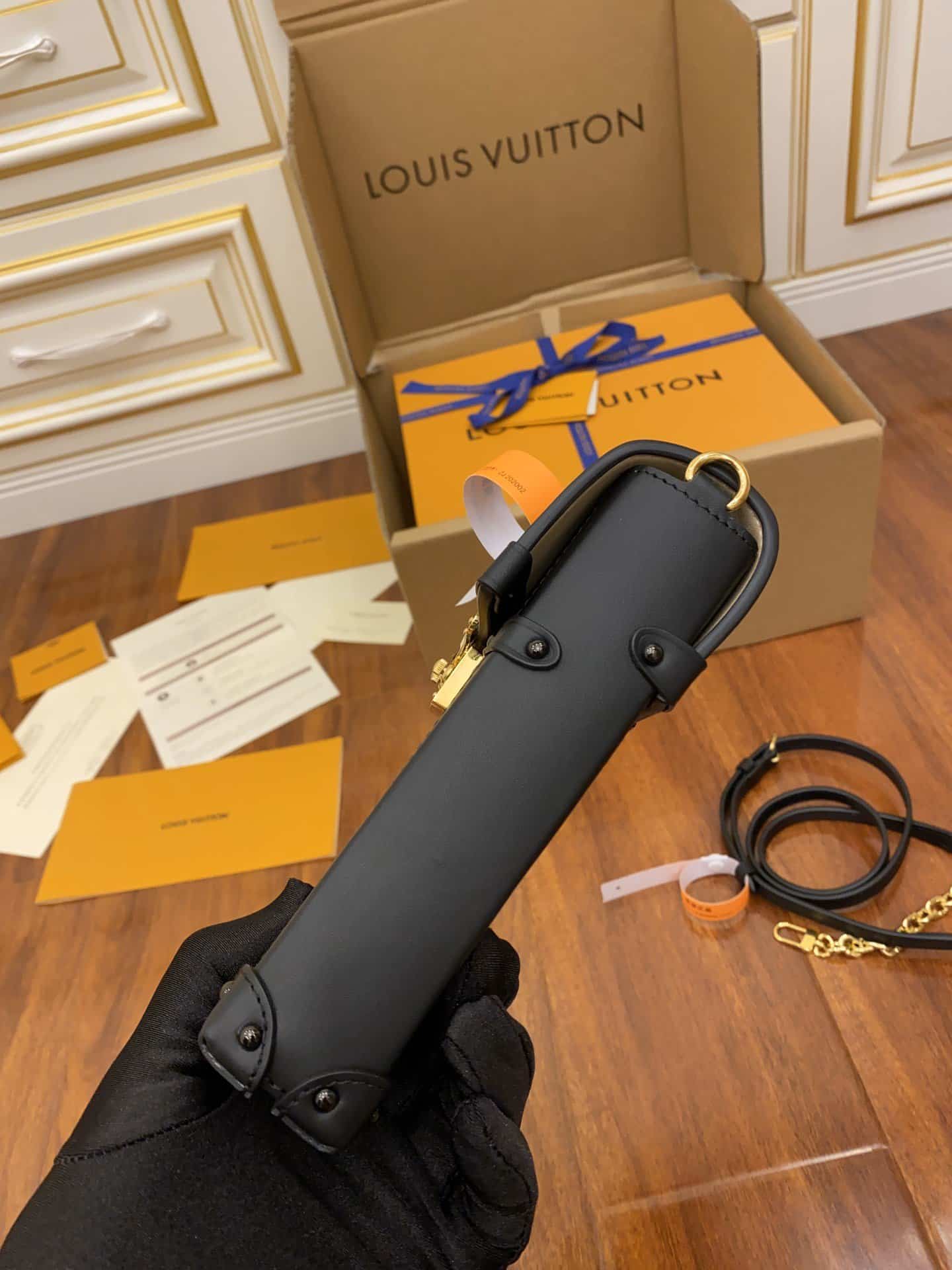 1:1 Replica Louis Vuitton LV Pochette Trunk Verticale Monogram Canvas Black Luxury Bag For Women M63913 - 6.9in/18cm - Image 5