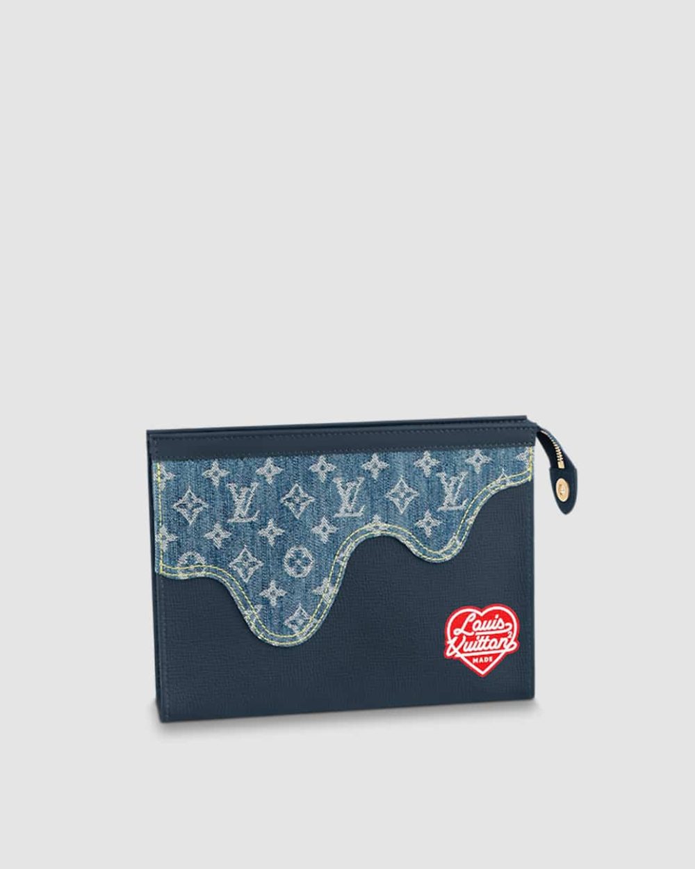 1:1 Replica Louis Vuitton LV Pochette Voyage MM Monogram Drip Blue By Nigo Unique Bag For Men M45961 - 27cm