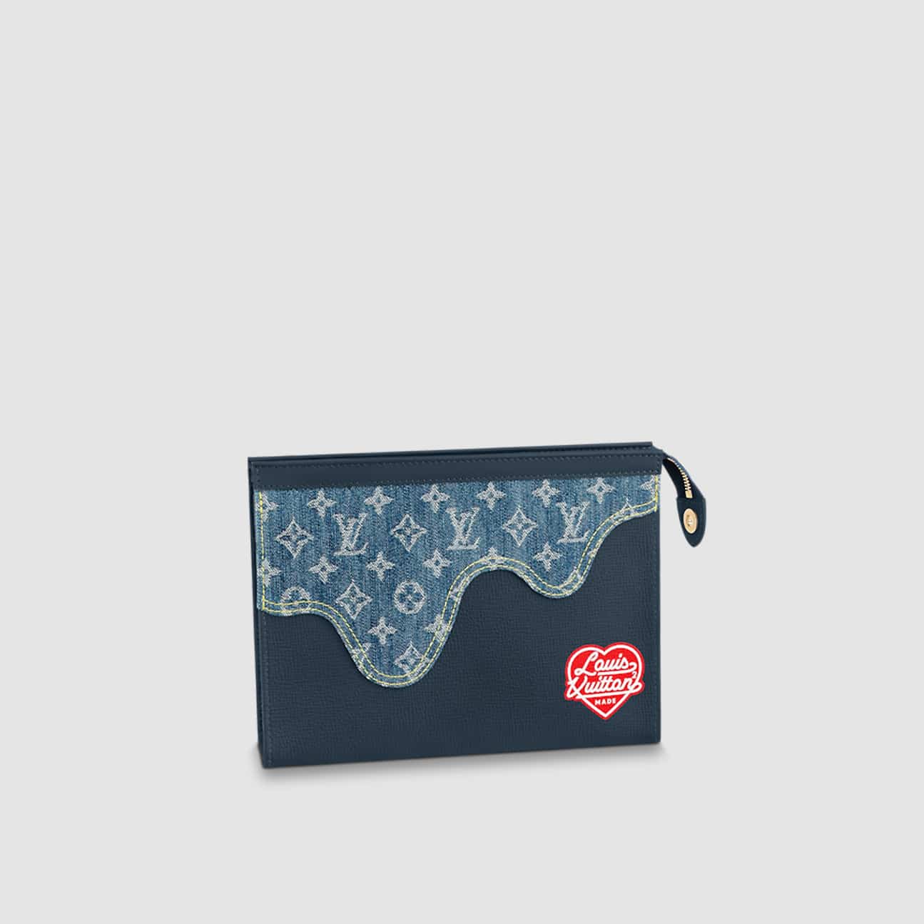 1:1 Replica Louis Vuitton LV Pochette Voyage MM Monogram Drip Blue By Nigo Unique Bag For Men M45961 - 27cm
