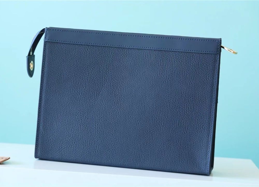 1:1 Replica Louis Vuitton LV Pochette Voyage MM Monogram Drip Blue By Nigo Unique Bag For Men M45961 - 27cm