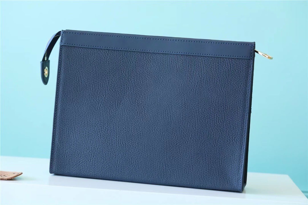 1:1 Replica Louis Vuitton LV Pochette Voyage MM Monogram Drip Blue By Nigo Unique Bag For Men M45961 - 27cm - Image 2