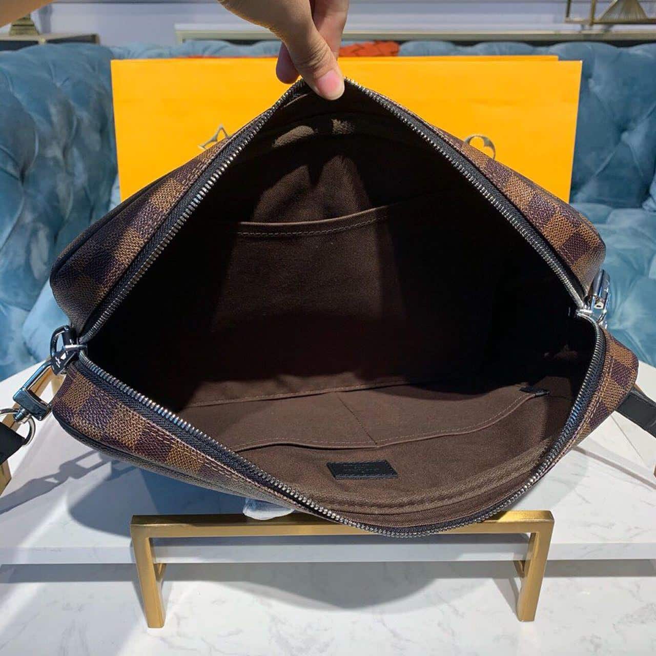 1:1 Replica Louis Vuitton LV Porte-Documents Voyage PM Damier Ebene Canvas Luxury Bag For Women N41466 - 14.6in/37cm - Image 8