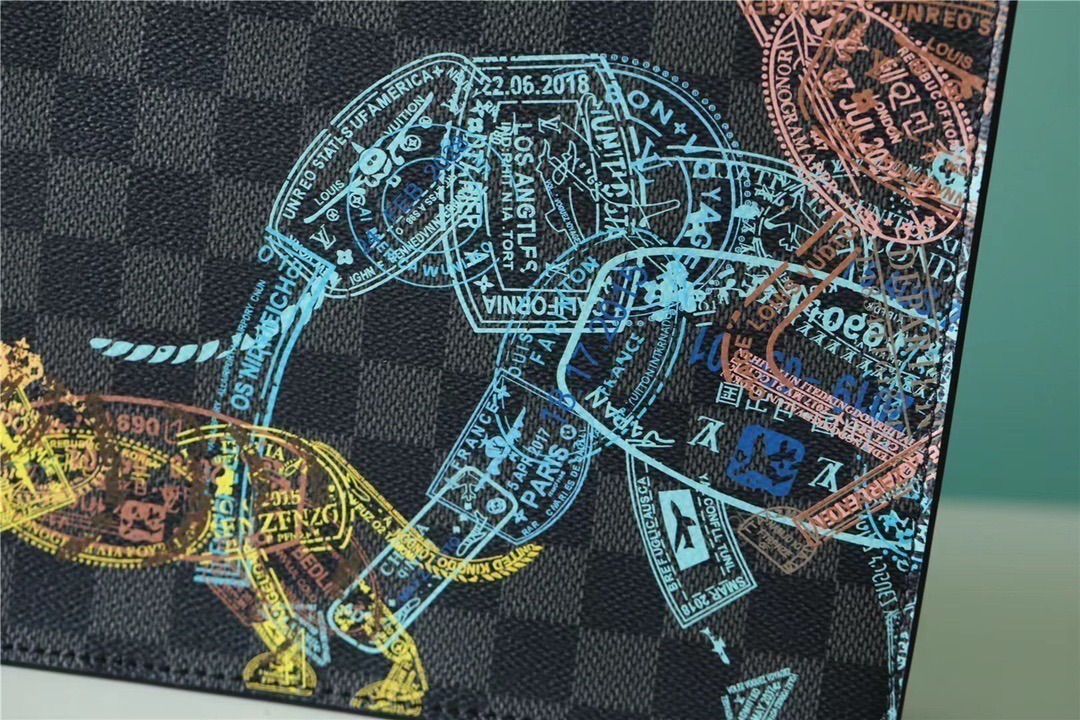 1:1 Replica Louis Vuitton LV Sac Plat Cross Damier Graphite Canvas Unique Bag For Men N45276 - 11.2in/28.5cm - Image 9