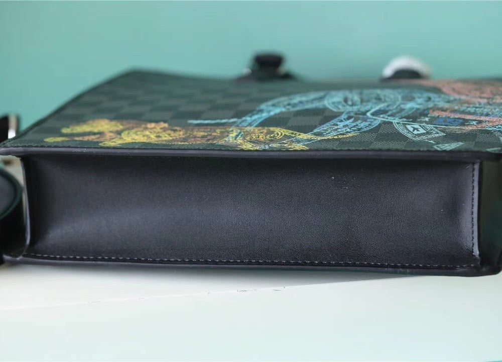 1:1 Replica Louis Vuitton LV Sac Plat Cross Damier Graphite Canvas Unique Bag For Men N45276 - 11.2in/28.5cm