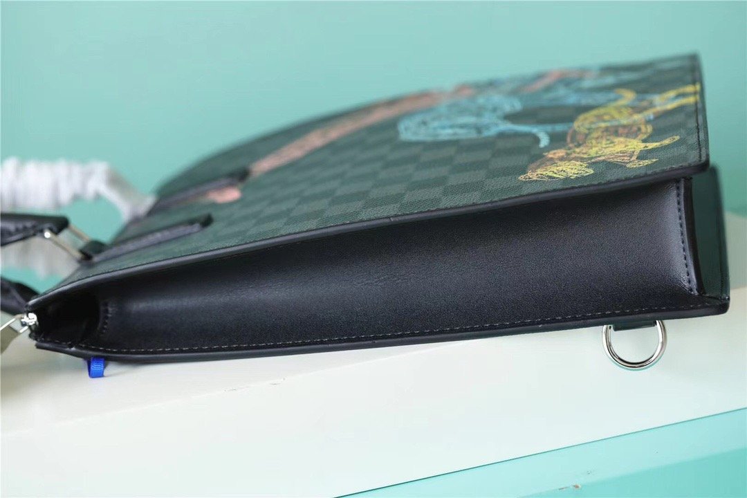 1:1 Replica Louis Vuitton LV Sac Plat Cross Damier Graphite Canvas Unique Bag For Men N45276 - 11.2in/28.5cm - Image 6