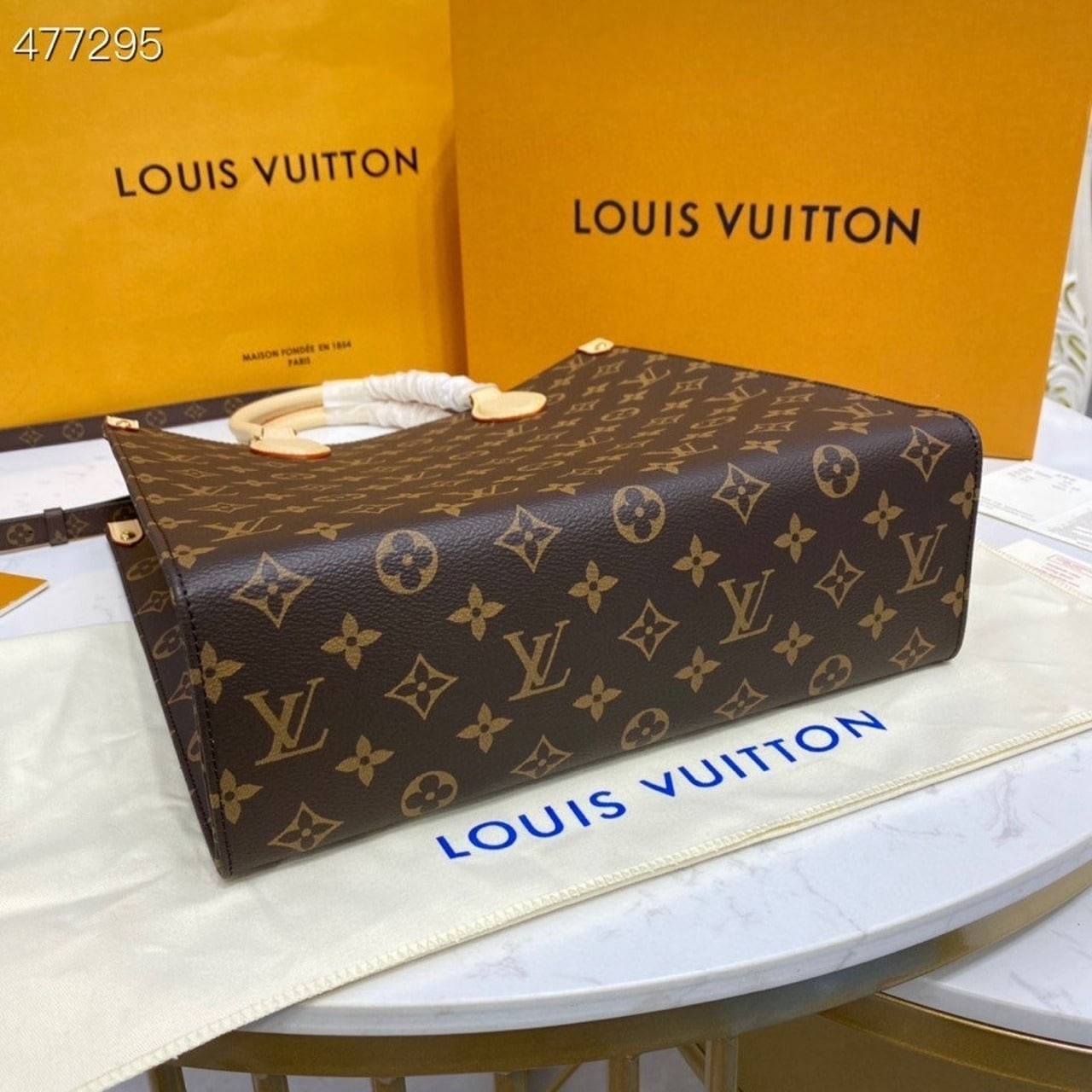 1:1 Replica Louis Vuitton LV Sac Plat PM Monogram Canvas Luxury Bag For Women M45848 - 11.8in/30cm - Image 5