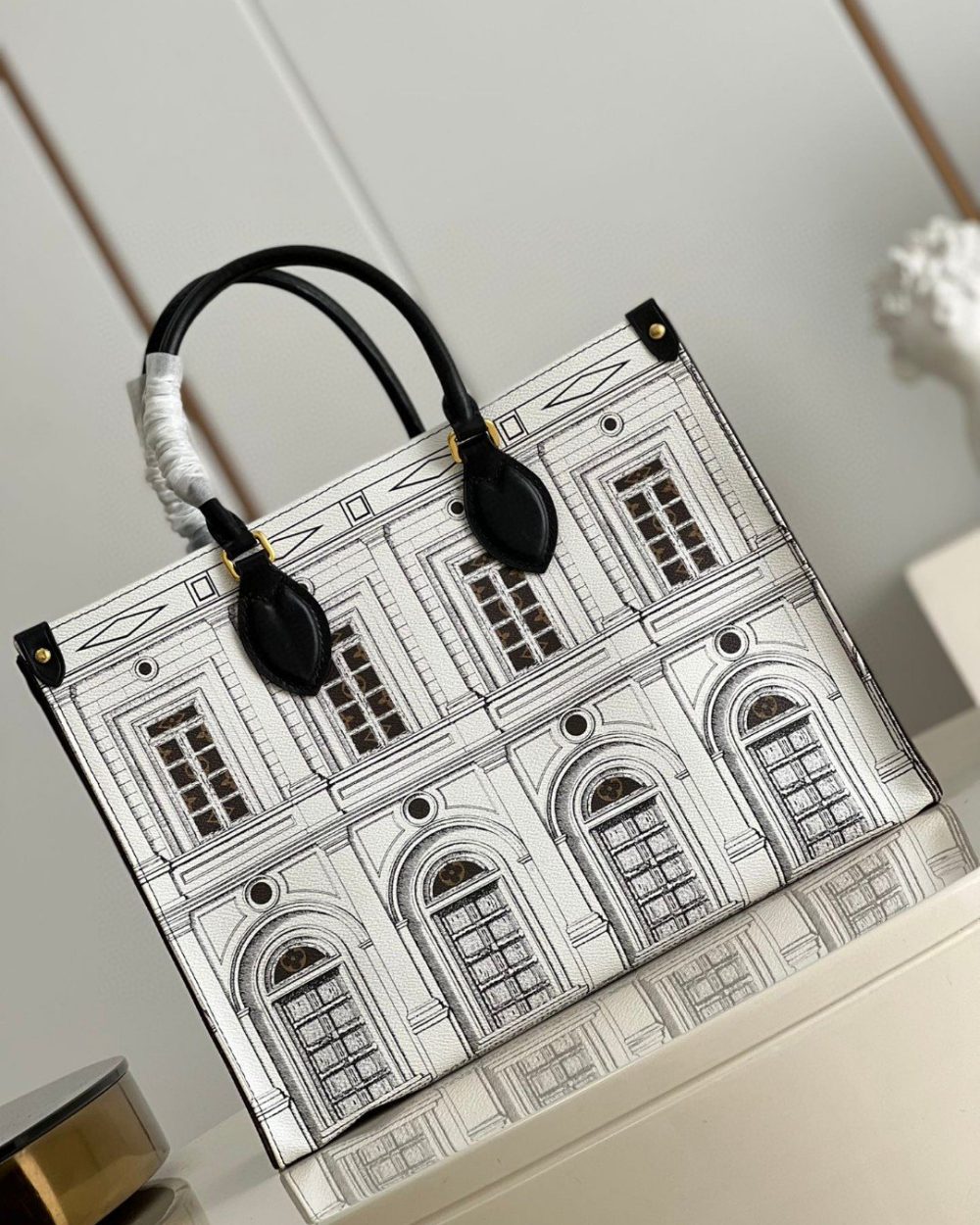 1:1 Replica Louis Vuitton LV Sac Plat Tote Bag White Luxury Bag For Women - 13.8in/35cm