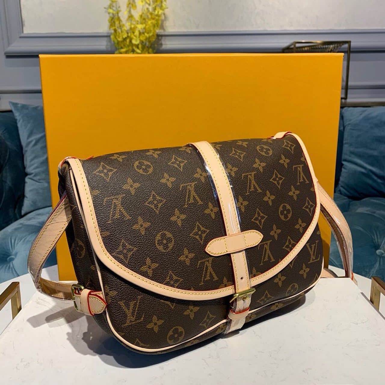 1:1 Replica Louis Vuitton LV Saumur MM Monogram Canvas Luxury Bag For Women M40710 - 11.8in/30cm - Image 3