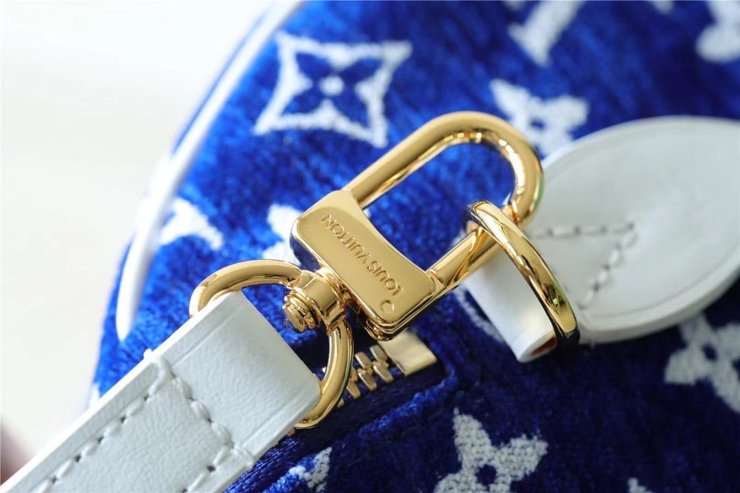 1:1 Replica Louis Vuitton LV Speedy Bandouliere 20 Monogram Blue Luxury Bag For Women M20751 - 20.5cm/8.1in - Image 4