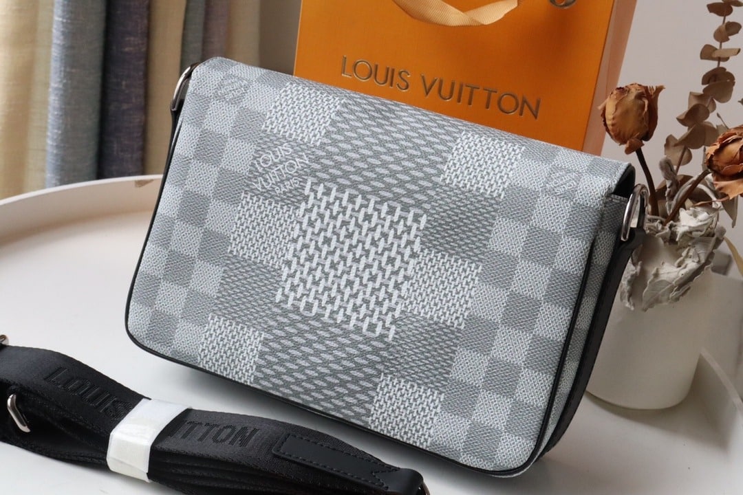 1:1 Replica Louis Vuitton LV Studio Messenger Damier Graphite Plaster Unique Bag For Men N50014 - 9.3in/25.3cm - Image 8