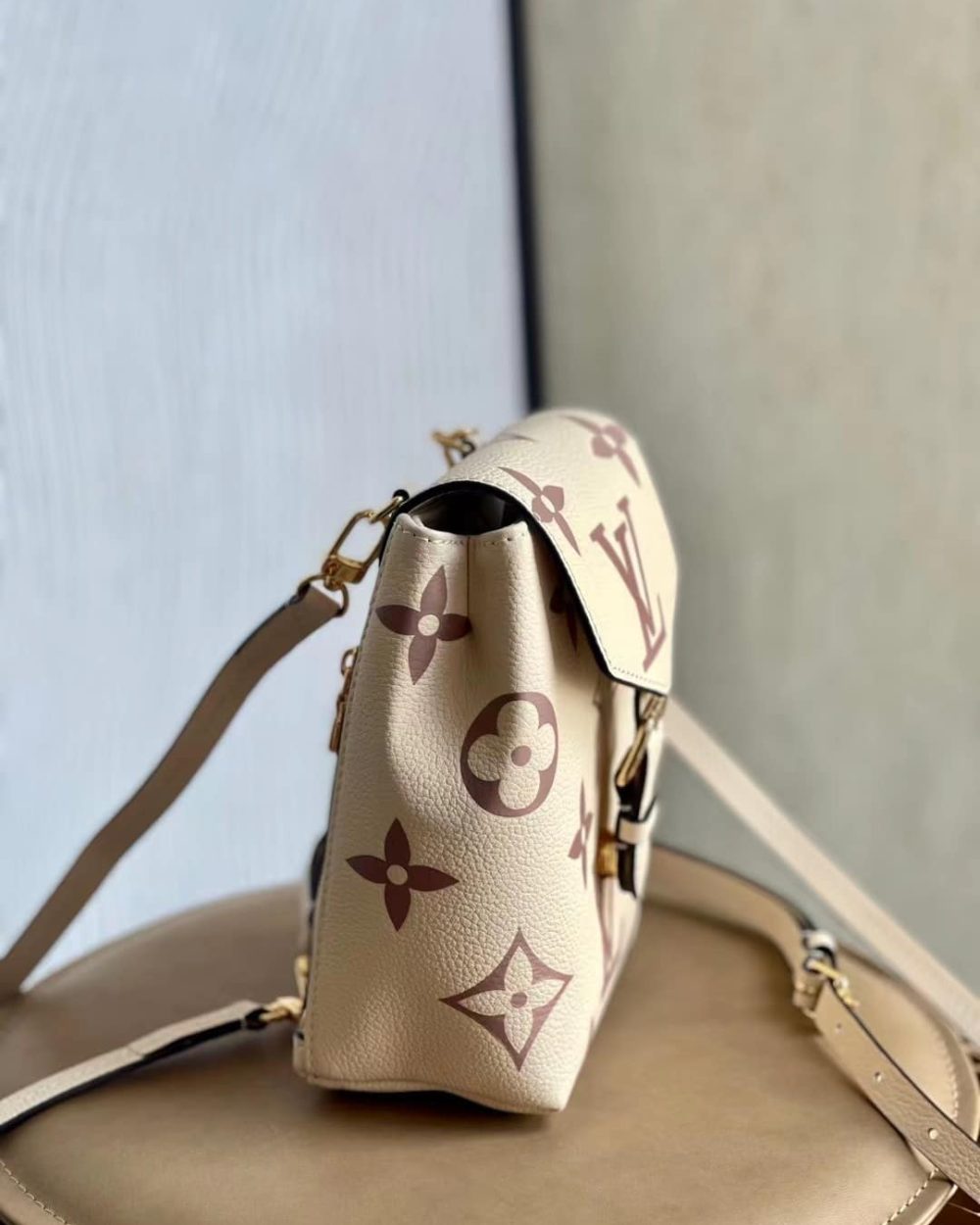 1:1 Replica Louis Vuitton LV Tiny Backpack Bicolor Monogram Empreinte Leather In Cream Luxury Bag For Women - 19cm