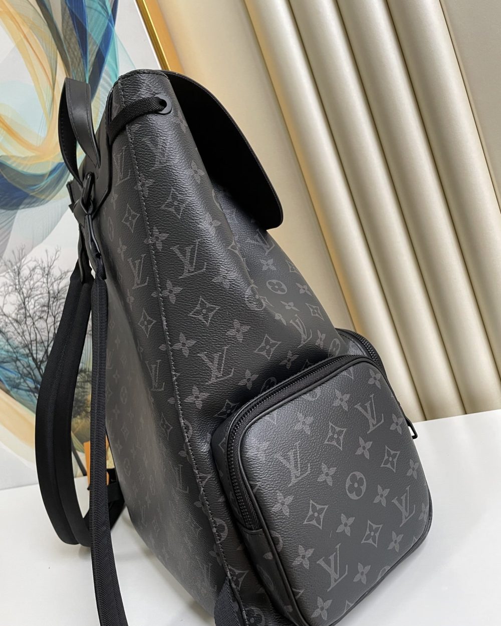 1:1 Replica Louis Vuitton LV Backpack Trio Monogram Eclipse Canvas Black By Virgil Abloh Unique Bag For Men M45538 - 44cm