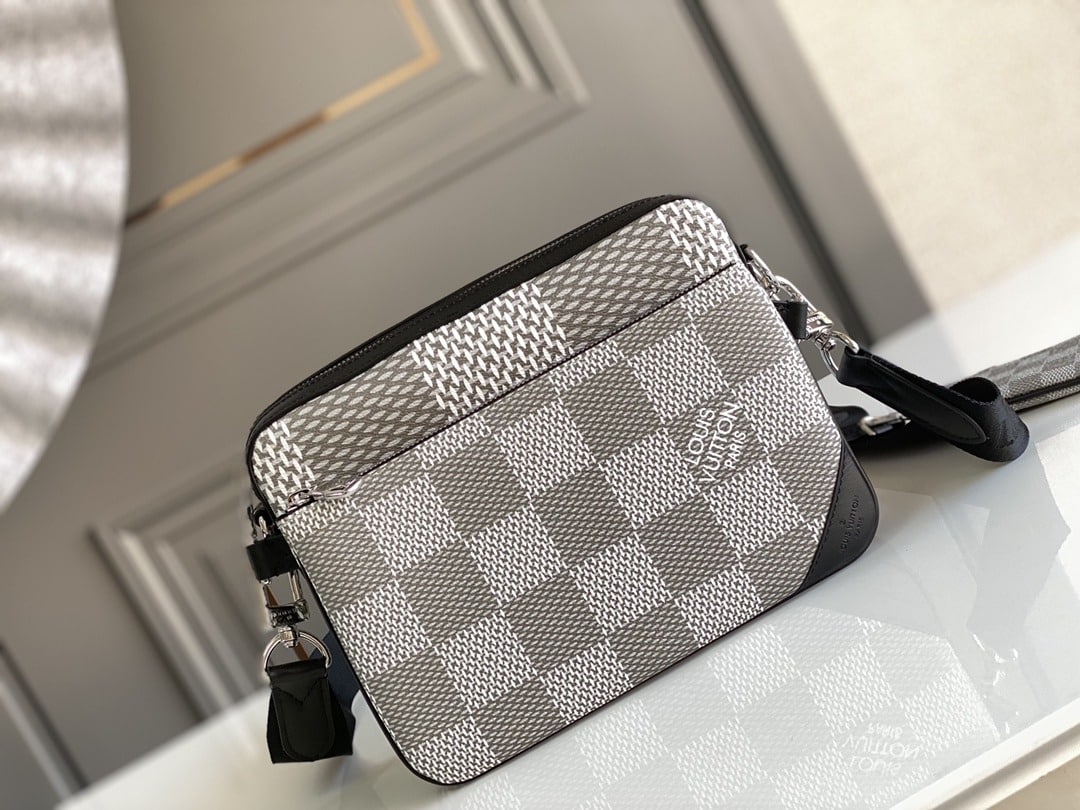 1:1 Replica Louis Vuitton LV Trio Messenger Damier Graphite Plaster Unique Bag For Men - 9.8in/25cm