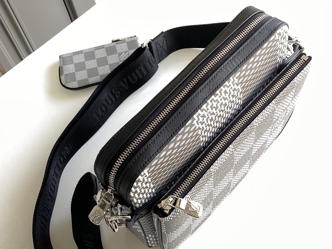 1:1 Replica Louis Vuitton LV Trio Messenger Damier Graphite Plaster Unique Bag For Men - 9.8in/25cm - Image 5