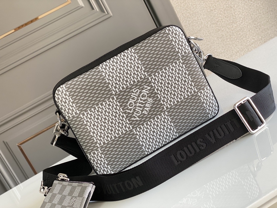 1:1 Replica Louis Vuitton LV Trio Messenger Damier Graphite Plaster Unique Bag For Men - 9.8in/25cm - Image 2