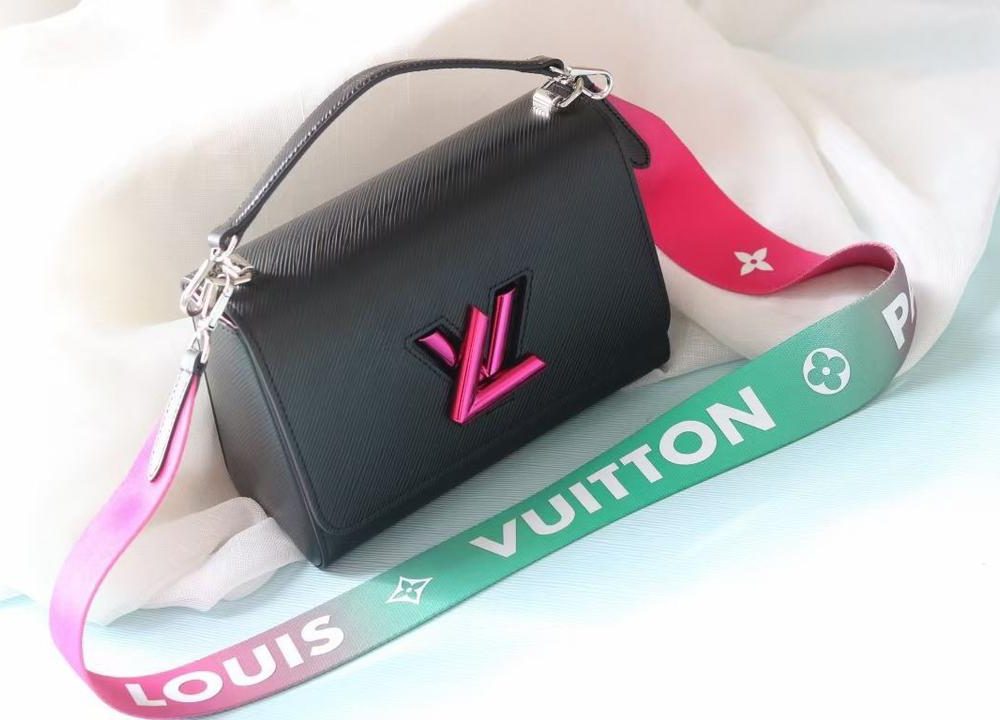 1:1 Replica Louis Vuitton LV Twist MM Bag, Shoulder and Cross Body Bags Luxury Bag For Women Black M59416 - 9.1in/23cm
