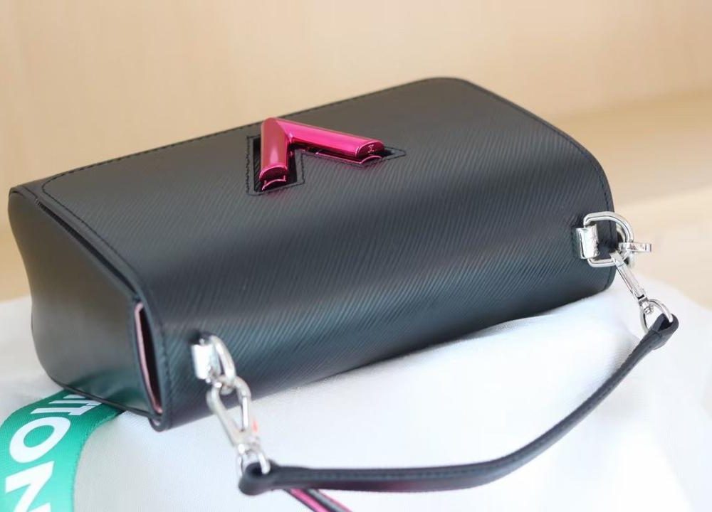 1:1 Replica Louis Vuitton LV Twist MM Bag, Shoulder and Cross Body Bags Luxury Bag For Women Black M59416 - 9.1in/23cm