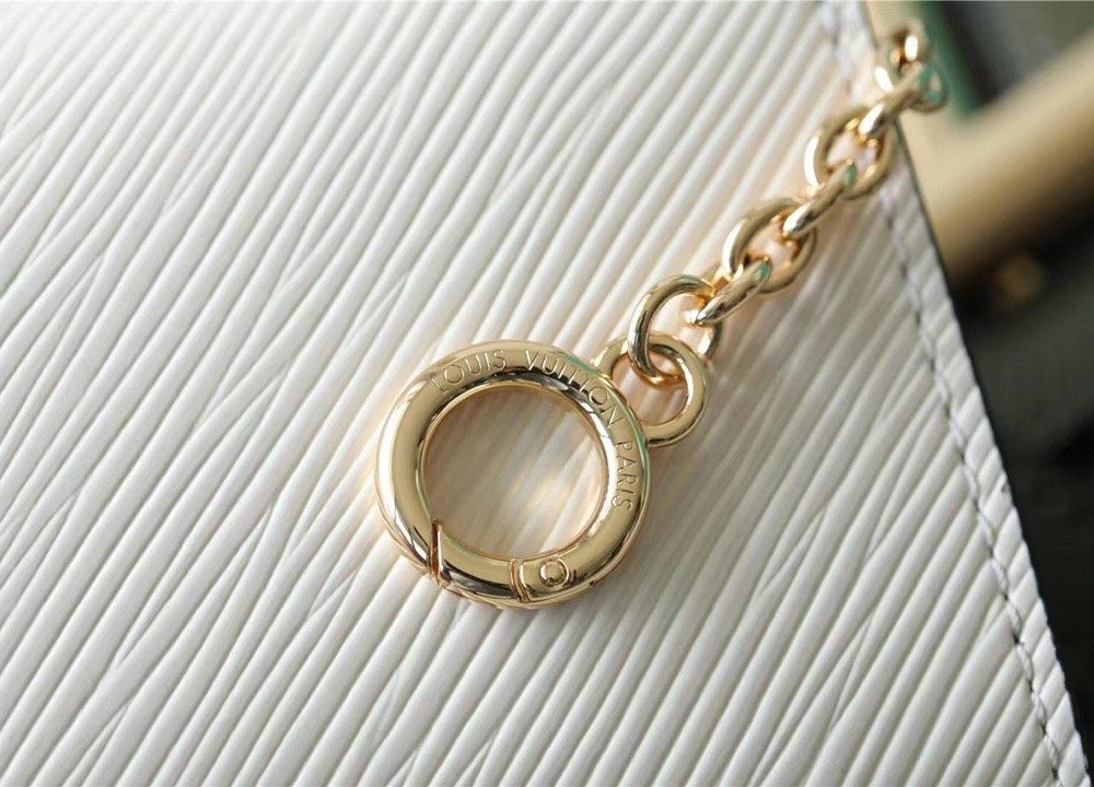 1:1 Replica Louis Vuitton LV Twist MM Bag, Shoulder and Cross Body Bags Luxury Bag For Women Kaki / Quartz White M59884 - 9.1in/23cm