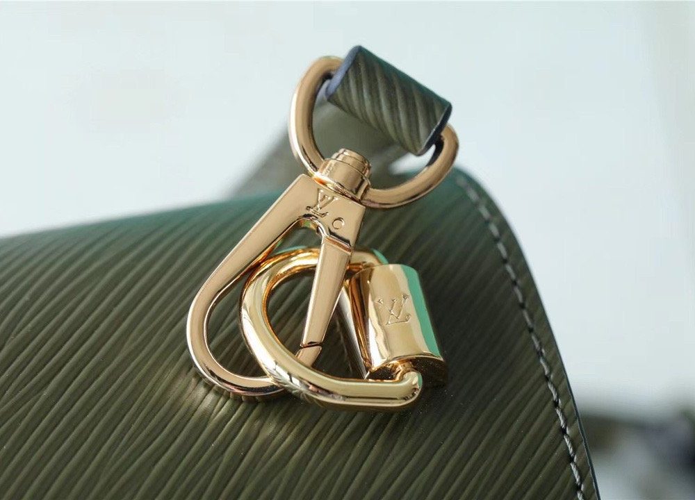 1:1 Replica Louis Vuitton LV Twist MM Bag, Shoulder and Cross Body Bags Luxury Bag For Women Kaki / Quartz White M59884 - 9.1in/23cm