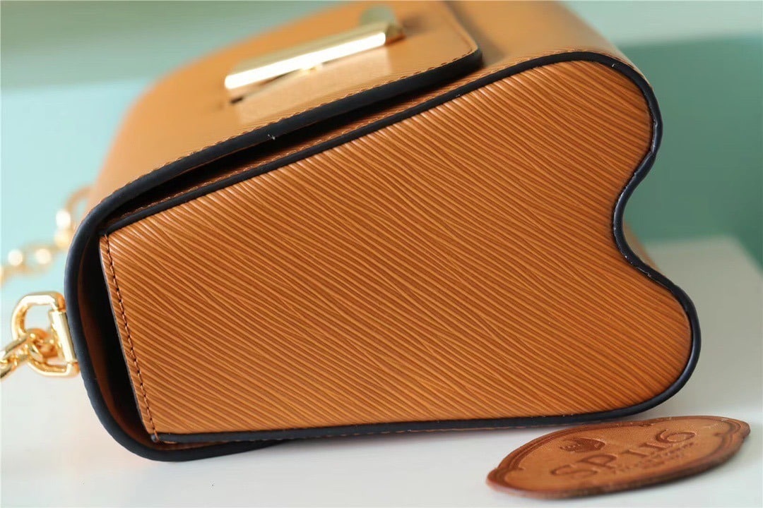1:1 Replica Louis Vuitton LV Twist MM Epi Gold Miel Brown Luxury Bag For Women M59686 - 9.1in/23cm - Image 9