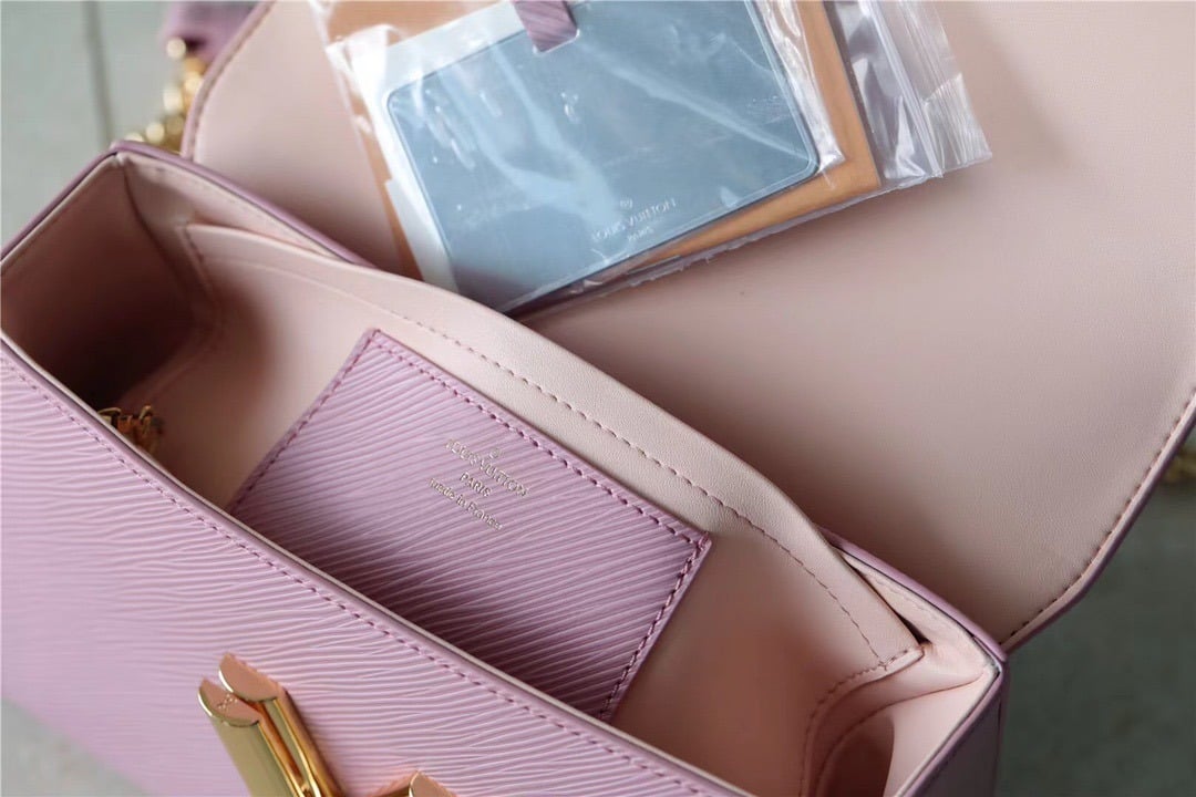 1:1 Replica Louis Vuitton LV Twist MM Epi Guimauve Purple Luxury Bag For Women - 9.1in/23cm - Image 6