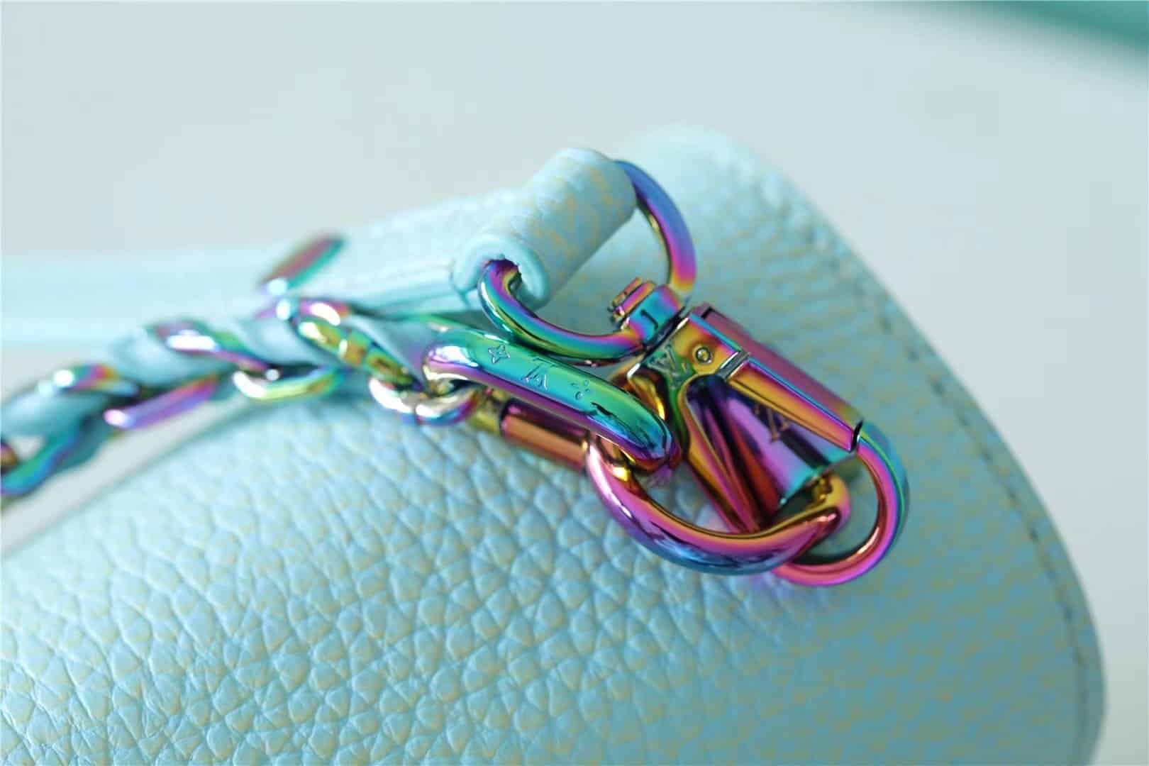 1:1 Replica Louis Vuitton LV Twist MM Grain Blue Luxury Bag For Women M20694 - 9.1in/23cm - Image 3