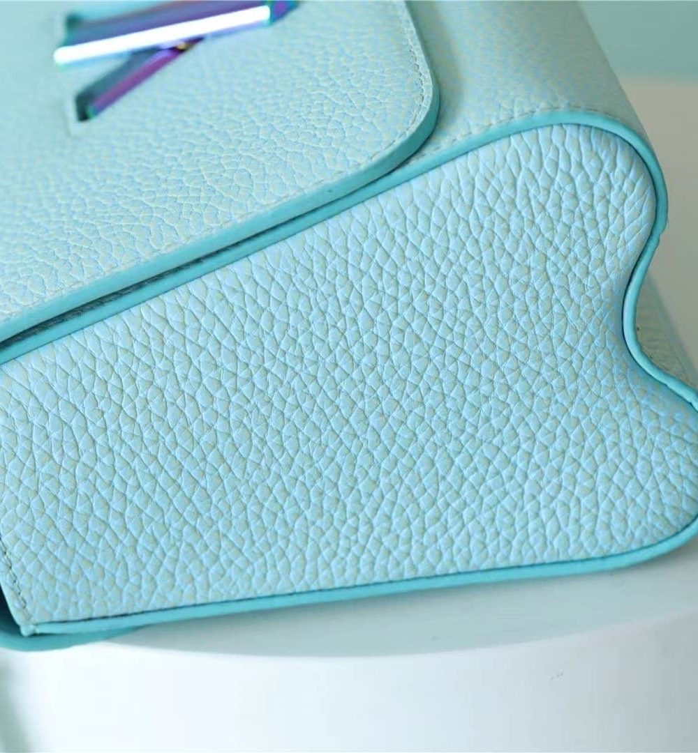 1:1 Replica Louis Vuitton LV Twist MM Grain Blue Luxury Bag For Women M20694 - 9.1in/23cm