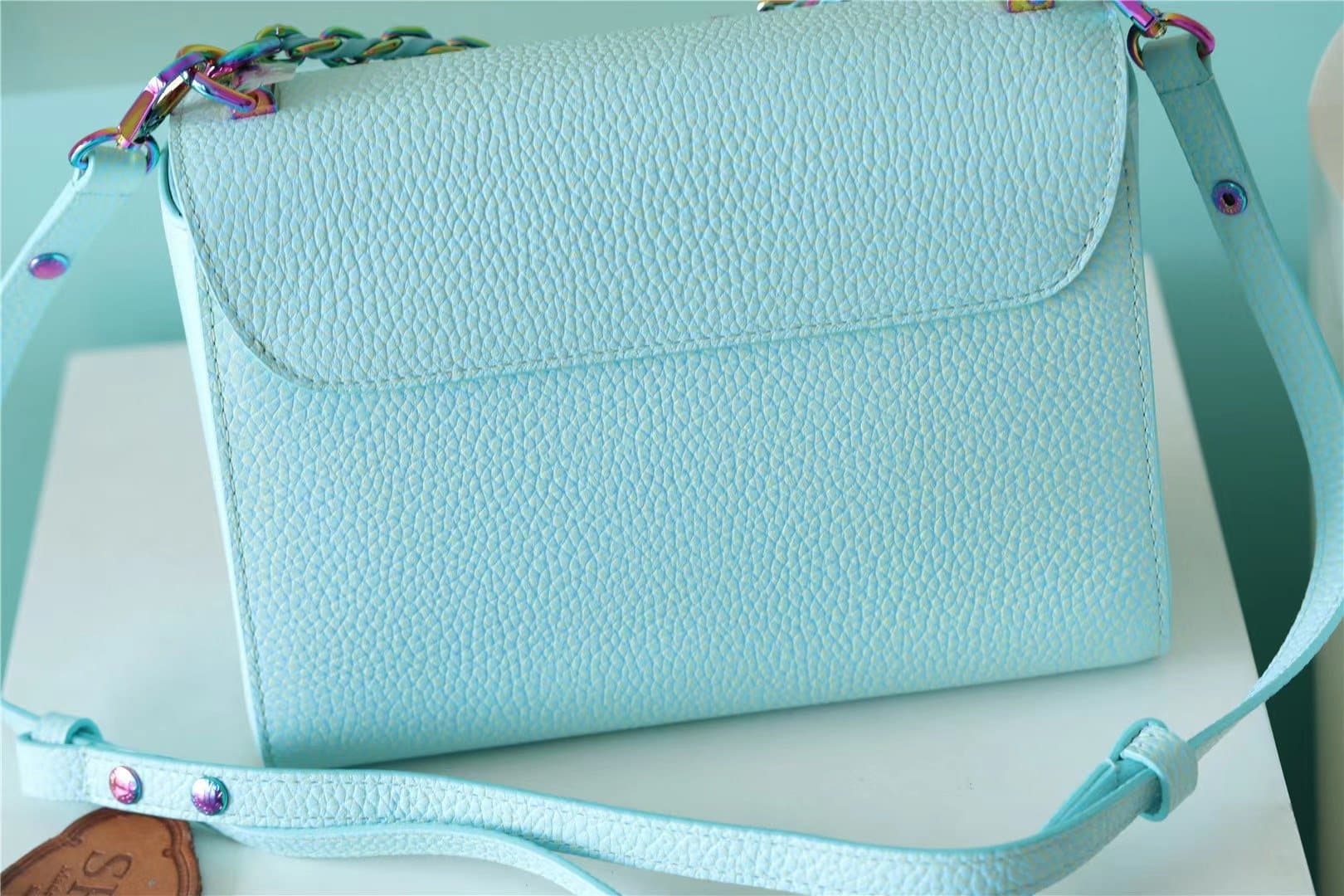 1:1 Replica Louis Vuitton LV Twist MM Grain Blue Luxury Bag For Women M20694 - 9.1in/23cm - Image 9