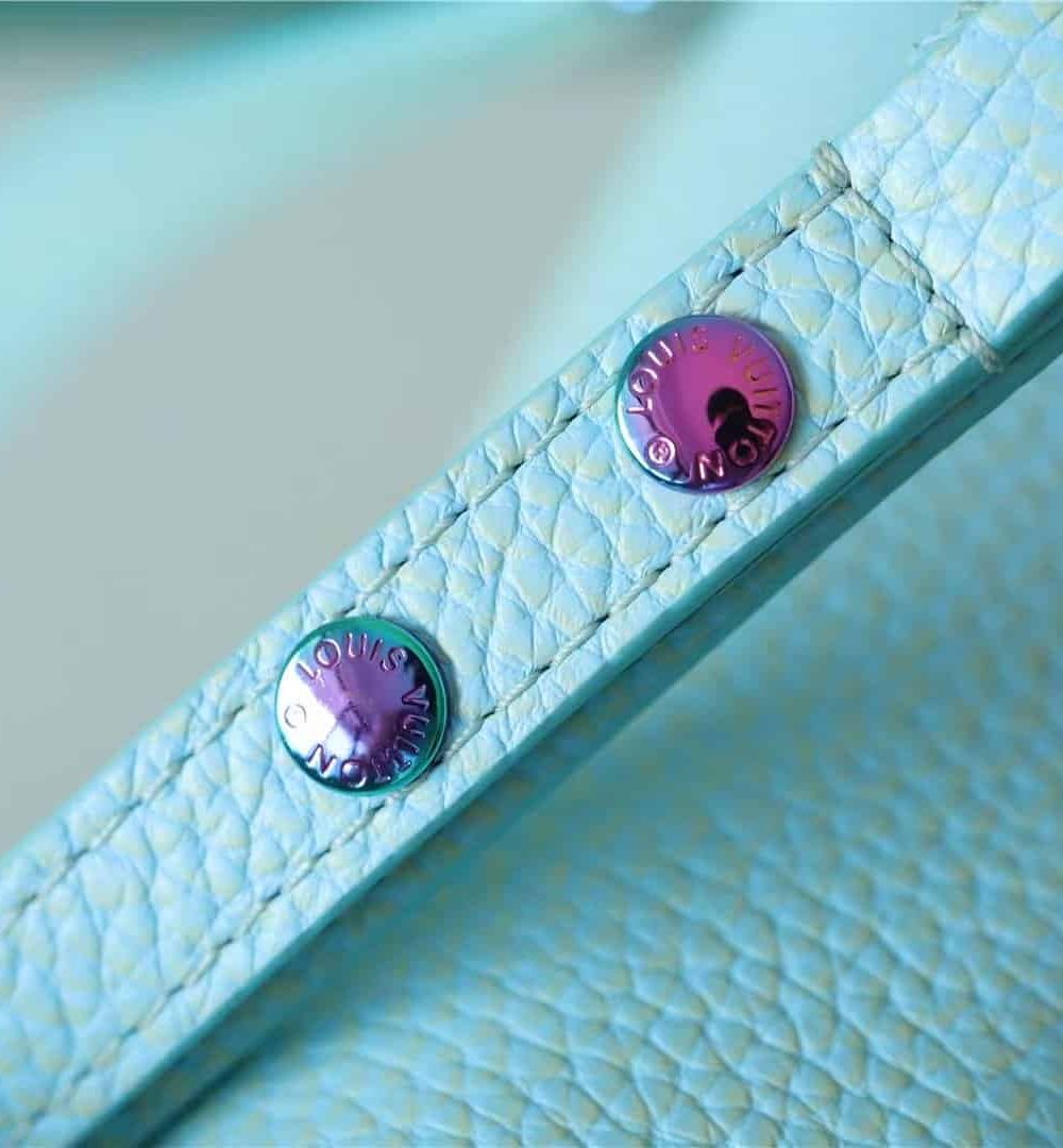 1:1 Replica Louis Vuitton LV Twist MM Grain Blue Luxury Bag For Women M20694 - 9.1in/23cm