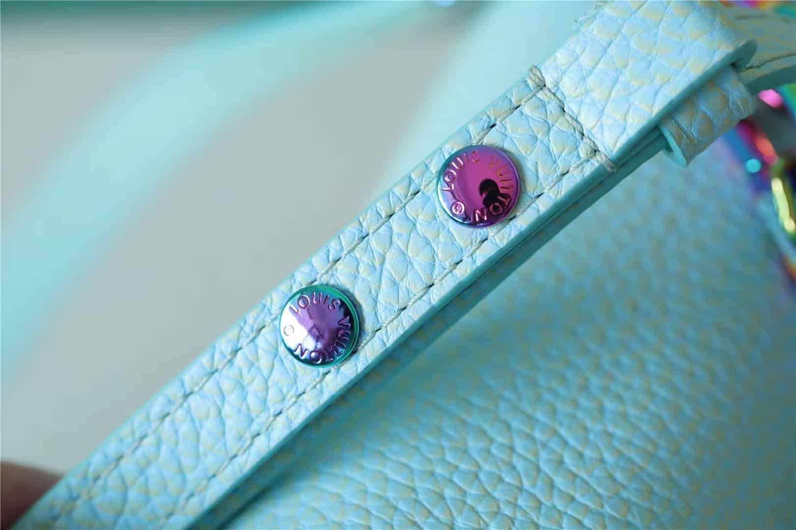 1:1 Replica Louis Vuitton LV Twist MM Grain Blue Luxury Bag For Women M20694 - 9.1in/23cm - Image 6